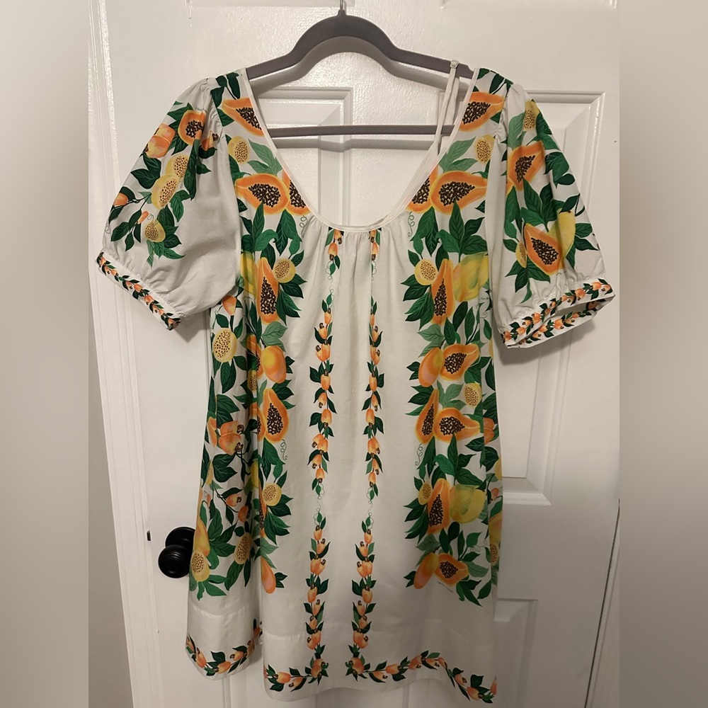 NWT FARM Rio papaya sundress with white slip dress - size M - Picture 2 of 6
